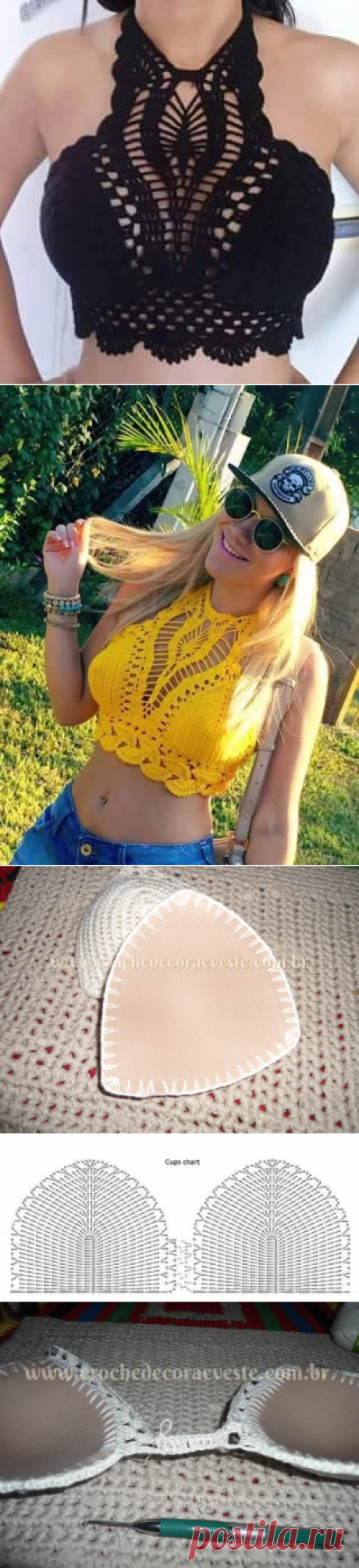 crochelinhasagulhas: Cropped em crochê