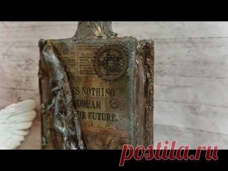 Botella libro con efecto antiguo