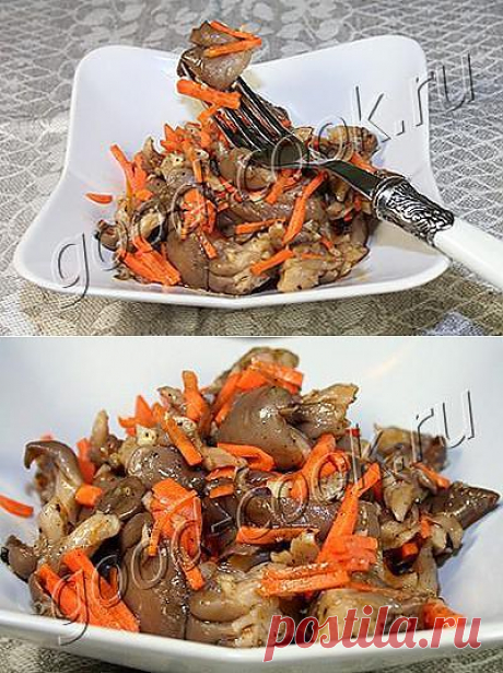 Хорошая кухня - маринованные вешенки по корейским мотивам. Кулинарная книга рецептов. Салаты, выпечка.