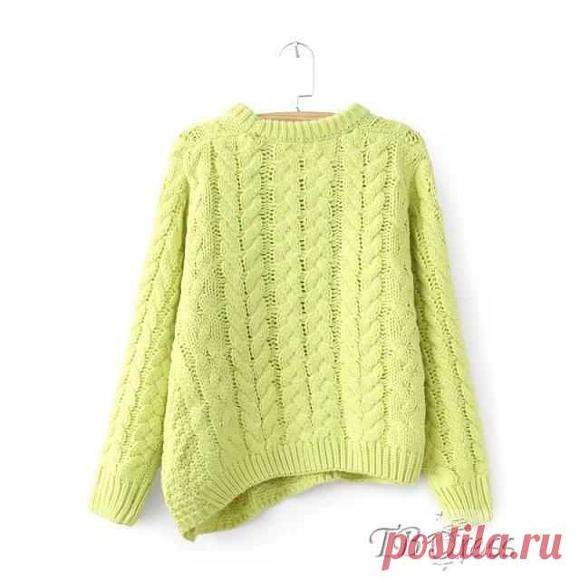 Конопля Асимметричный Хем шею свитер: Tbdress.com