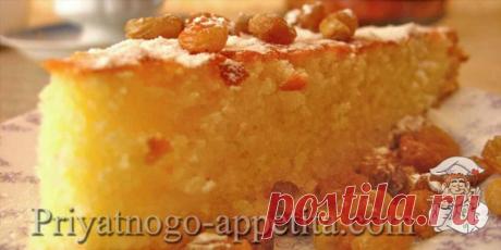 Манник на кефире с изюмом