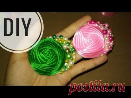 DIY || Cara Membuat Bros Rose Bund Mutiara 🌸 - Tutorial Bros Simple by Lista Tsurayya - YouTube