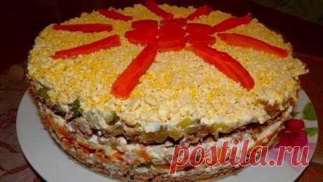 (+1) сообщ - Вкуснейший слоёный печёночный салат! | Любимые рецепты