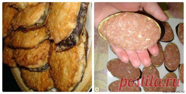 Баклажаны в мясной шубке.