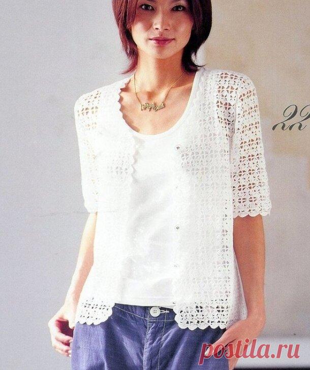Летние кофточки крючком. Обновляем гардероб своими руками. Модели и схемы из японских журналов | Рукоделие и дети — ДЕТВОРЯНДИЯ | Яндекс Дзен