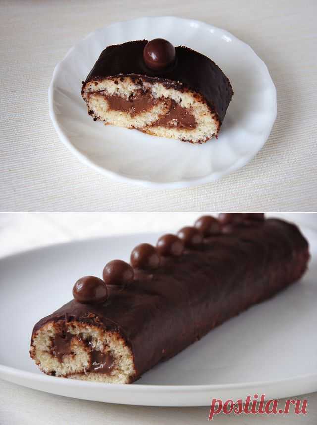 Миндальный рулет с шоколадным кремом - letterberry
