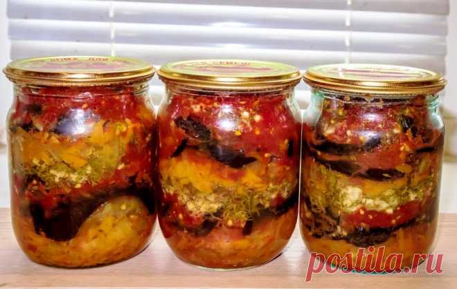 Вкусные баклажаны на зиму! Медово-томатная заливка Обычно съедают до Нового Года.