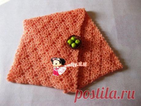 АЖУРНЫЙ РОЗОВЫЙ СНУД КРЮЧКОМ