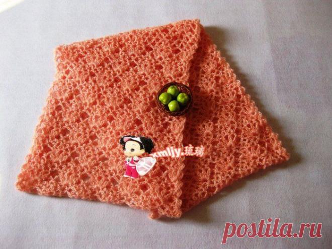 АЖУРНЫЙ РОЗОВЫЙ СНУД КРЮЧКОМ