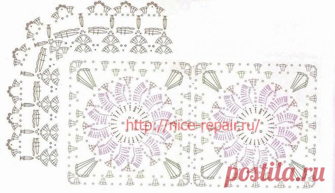 Коврик с маргаритками крючком