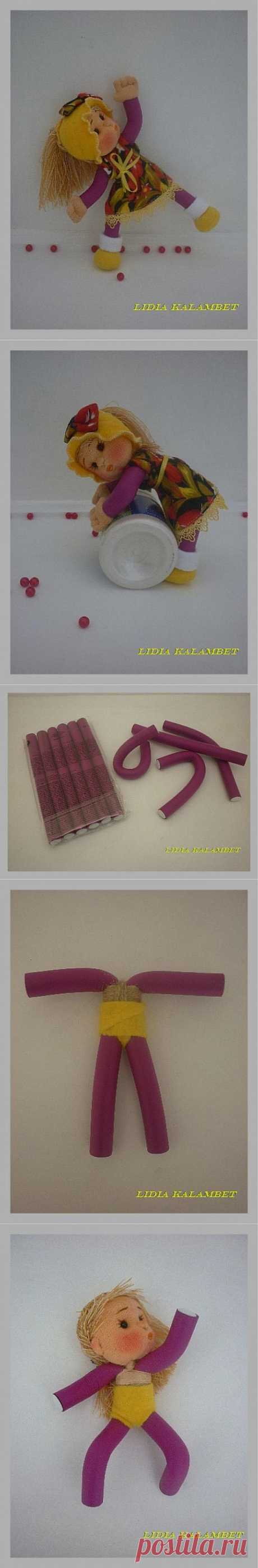 Развивающая игровая кукла из папильоток.МК от Лидии Kalambet .