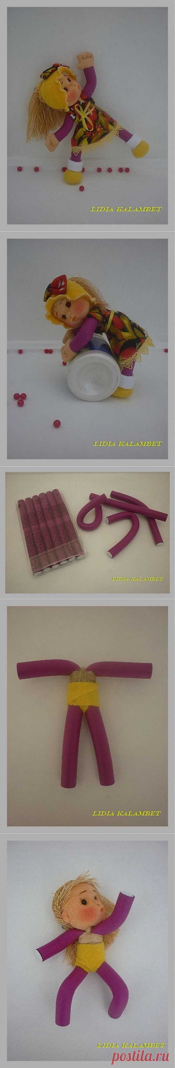 Развивающая игровая кукла из папильоток.МК от Лидии Kalambet .