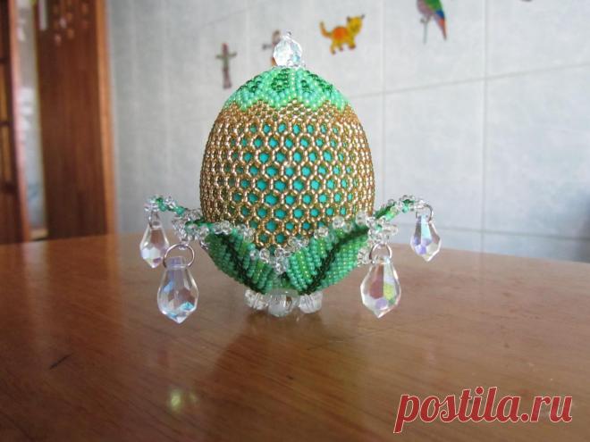 Яичко "Капли утренних туманов" | biser.info - всё о бисере и бисерном творчестве