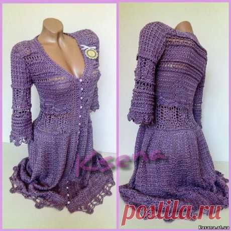 № 21 Мода с подиума Платье крючком .Crochet dress Dress Montoro - Платья, сарафаны для женщин -  - Вязяные вещи - Вязаные вещи на заказ