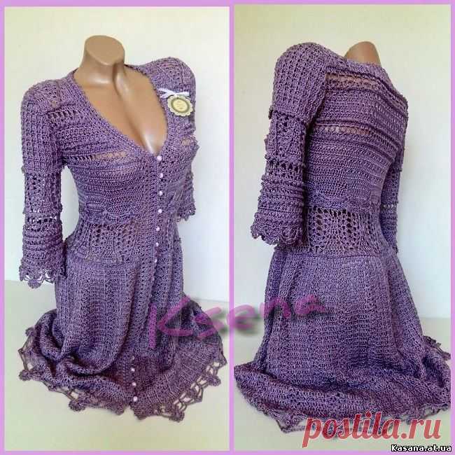№ 21 Мода с подиума Платье крючком .Crochet dress Dress Montoro - Платья, сарафаны для женщин -  - Вязяные вещи - Вязаные вещи на заказ