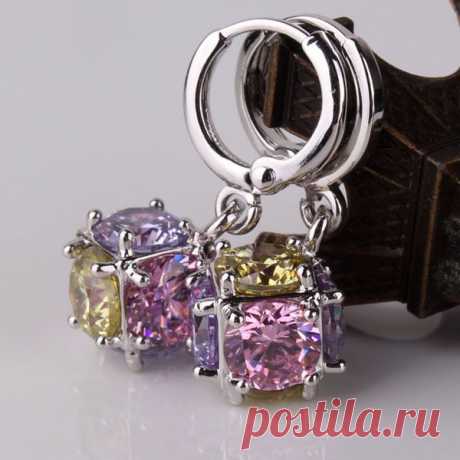 Aliexpress.com : купить 2014 Модный 18k Белый позолоченные серьги круглый элемент игристое кубического циркония мотаться серьги девушка Бесплатная доставка E304b из надежных серьги замок поставщиков по знакомству ювелирные изделия | Группа alibaba
