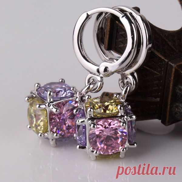 Aliexpress.com : купить 2014 Модный 18k Белый позолоченные серьги круглый элемент игристое кубического циркония мотаться серьги девушка Бесплатная доставка E304b из надежных серьги замок поставщиков по знакомству ювелирные изделия | Группа alibaba