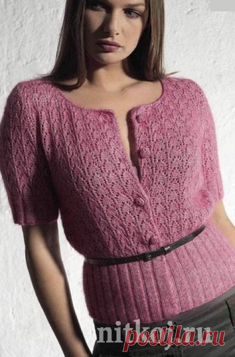 Ажурная кофточка спицами