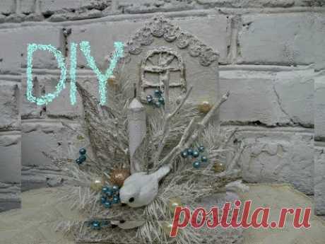 Новогодняя композиция с птичкой❄🐦🎄 🎅. Мастер-класс