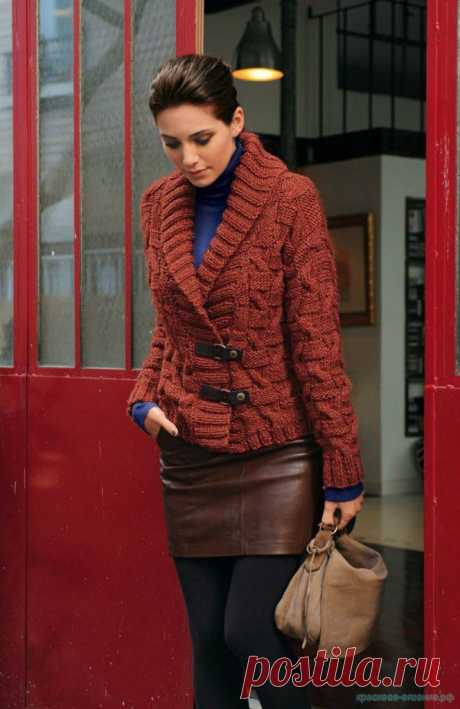 Красивое вязание | Жакет с рельефным узором