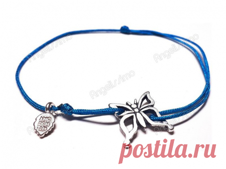 Веревочный браслет с кулоном &quot;Бабочка&quot; от Amorem