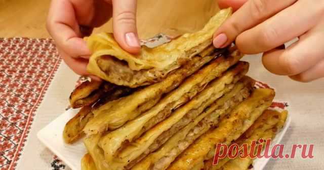 Сочные слоеные лепешки с фаршем: вкусно, сытно и, что главное, быстро — Домашняя кулинария