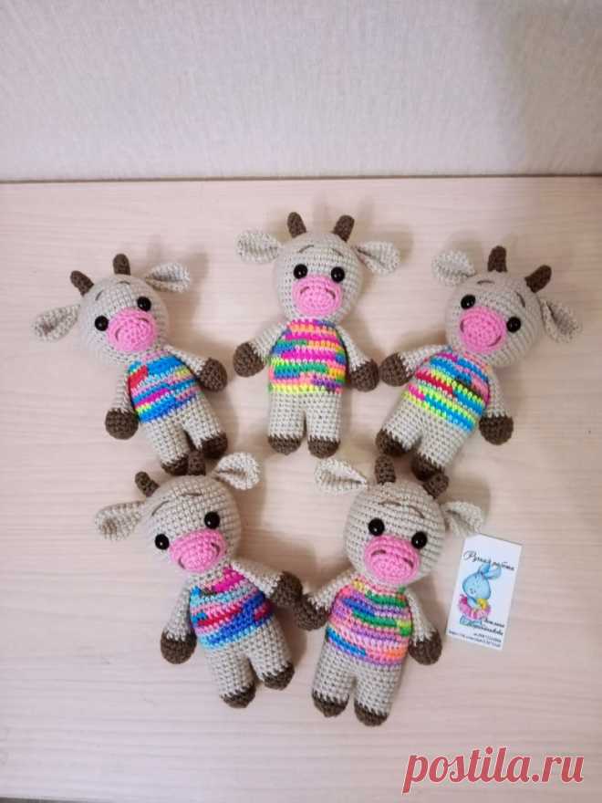 PDF Бычок крючком. FREE crochet pattern; Аmigurumi animal patterns. Амигуруми схемы и описания на русском. Вязаные игрушки и поделки своими руками #amimore - бык, маленький бычок, корова, коровка, телёнок.