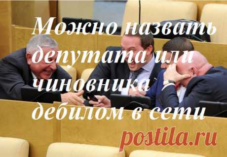 Можно ли назвать депутата или чиновника дебилом в сети? - юрист Свинухов Александр Юрьевич