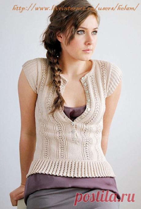 Кофточка с ажурными полосами "Aриэль" от Kim Hargreaves!