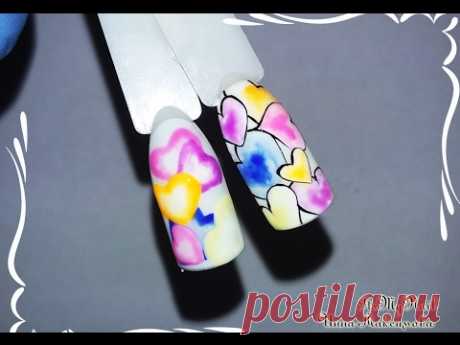 ❤Яркий и ОЧЕНЬ простой дизайн!!❤Сердечки❤Дизайн ногтей гель лаком❤Nail design Shellac❤Simple nail❤