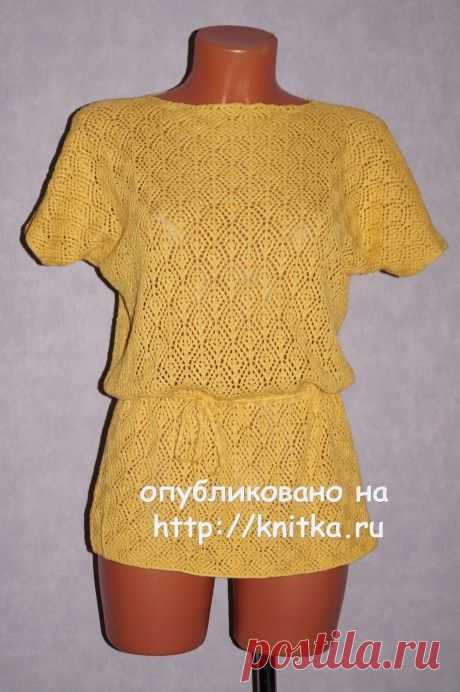 Желтая туника спицами