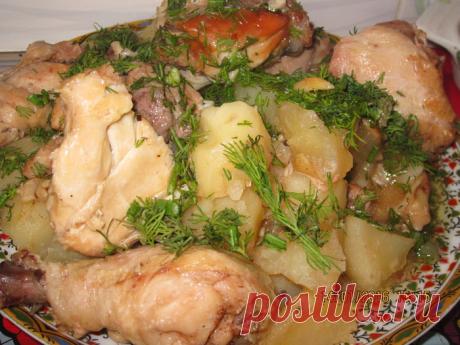 Фантастическая курица тушеная с картошкой в банке
