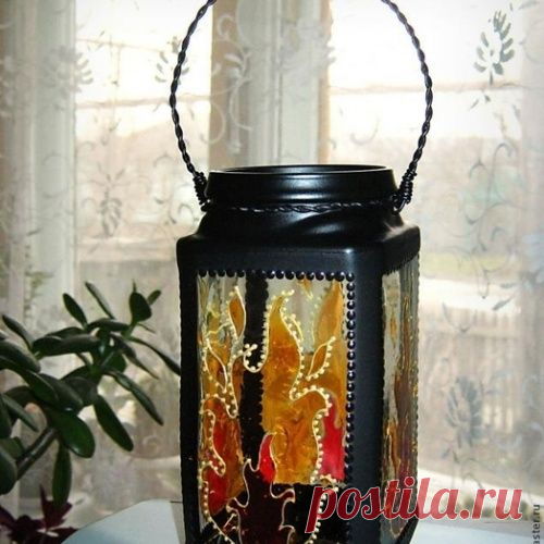 Фонарь из кофейной баночки