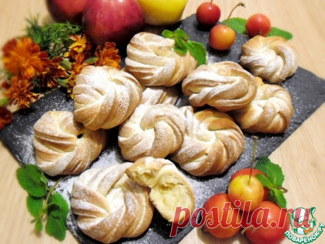 Булочки песочные с яблоками Кулинарный рецепт