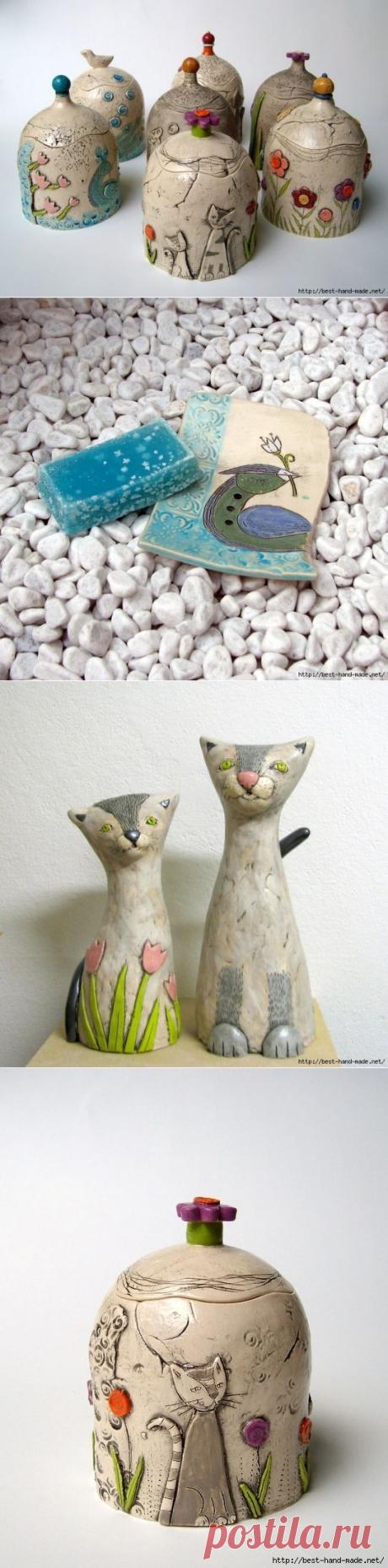 Глиняные кошки и другие красивости от Tika