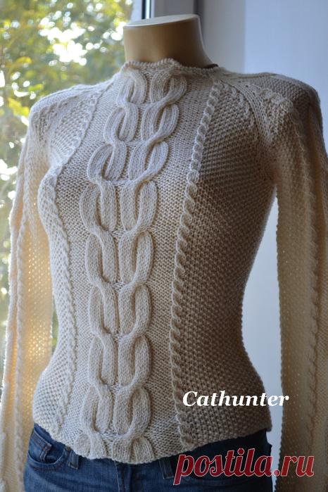 Женский свитер с аранами спицами. Связать женский свитер с аранами |
