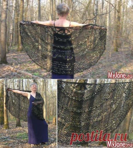 Шаль «Южное небо» - вязание крючком, рукоделие, вязание, шаль,