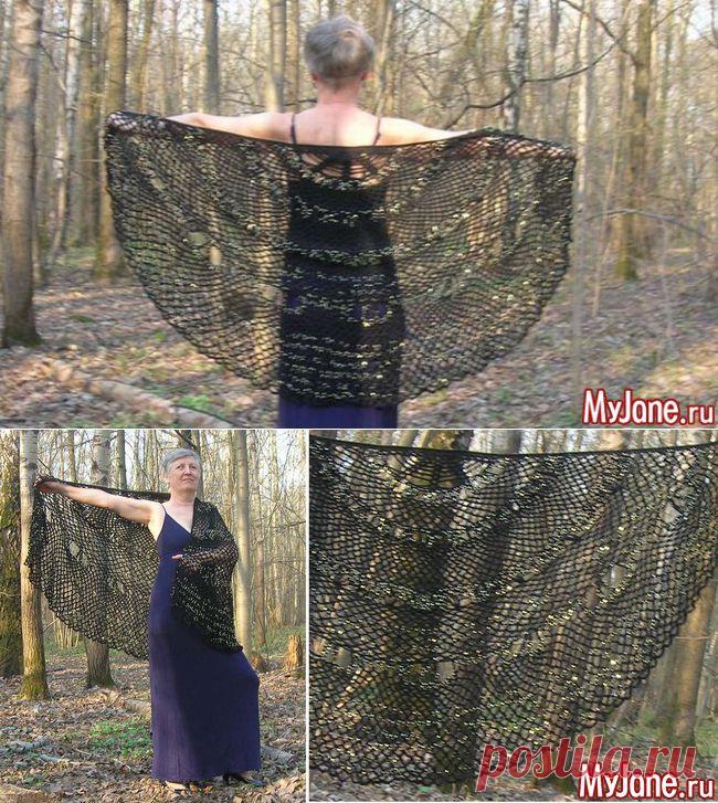 Шаль «Южное небо» - вязание крючком, рукоделие, вязание, шаль,