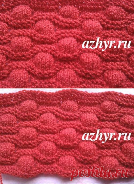 Узор шишечки спицами - описание | АЖУР - схемы узоров