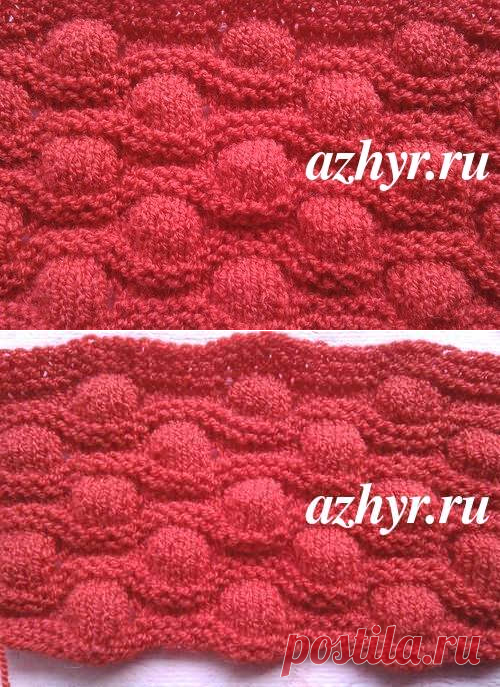Узор шишечки спицами - описание | АЖУР - схемы узоров