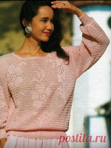 Филейные джемперы прошлых лет сегодня и сейчас.... | Asha. Вязание и дизайн.🌶 | Яндекс Дзен