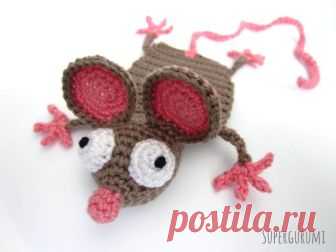 Amigurumi Crochet Mouse Bookmark - «Книжная Мышь» - Supergurumi