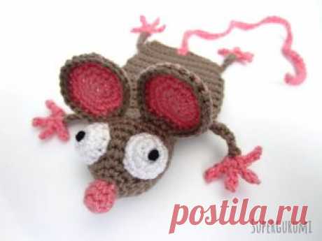 Amigurumi Crochet Mouse Bookmark - «Книжная Мышь» - Supergurumi