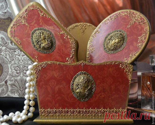 Набор для туалетного столика "ROYAL" - бордовый,набор акссесуаров,для туалетного столика