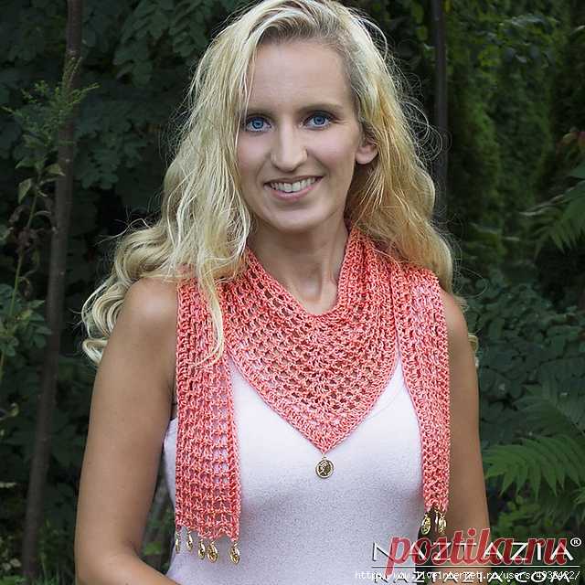Шарф крючком. The V Scarf by Naztazia.