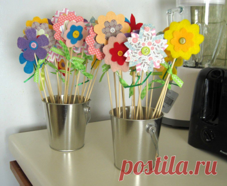 Цветочек на палочкеl: DIY Craft Project