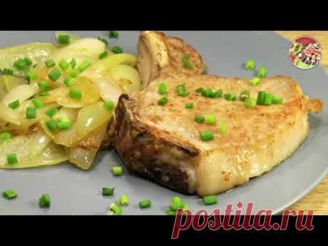 Антрекот из свиной корейки на сковороде. Просто и вкусно!