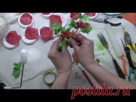 цветы и листья из мастики