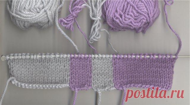 Цветное вязание: двухцветный жгут и двухцветная английская резинка