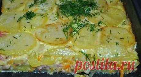 Картофельная запеканка с ветчиной и сыром / Изысканные кулинарные рецепты